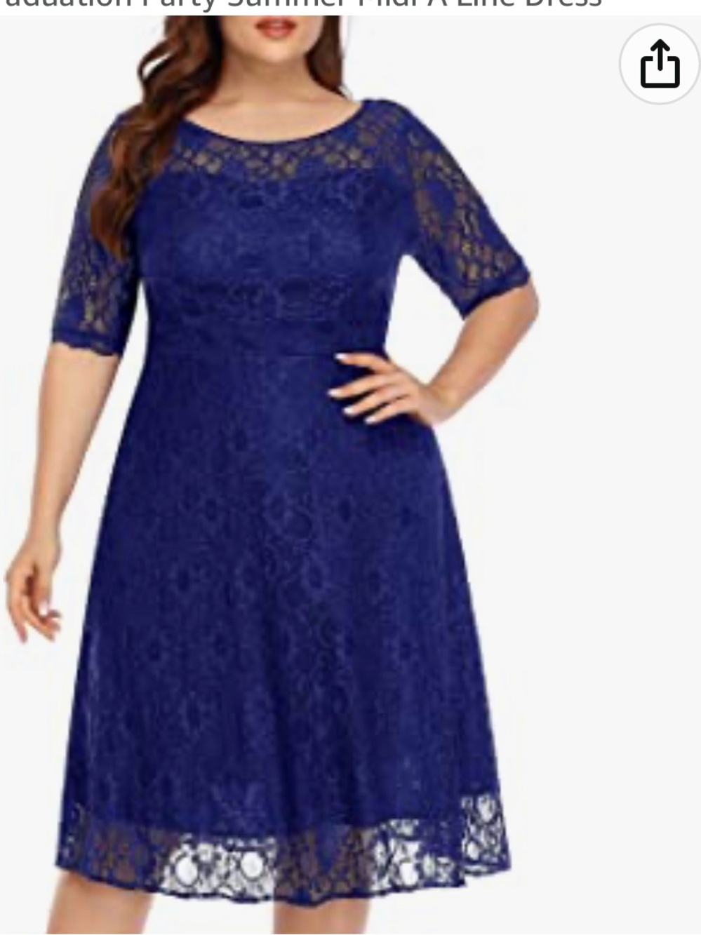 Like New Royal Blue Lace A-Line fully lined Dress 18W